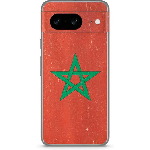 Morocco Flag Distressed Google Pixel 8 Skin